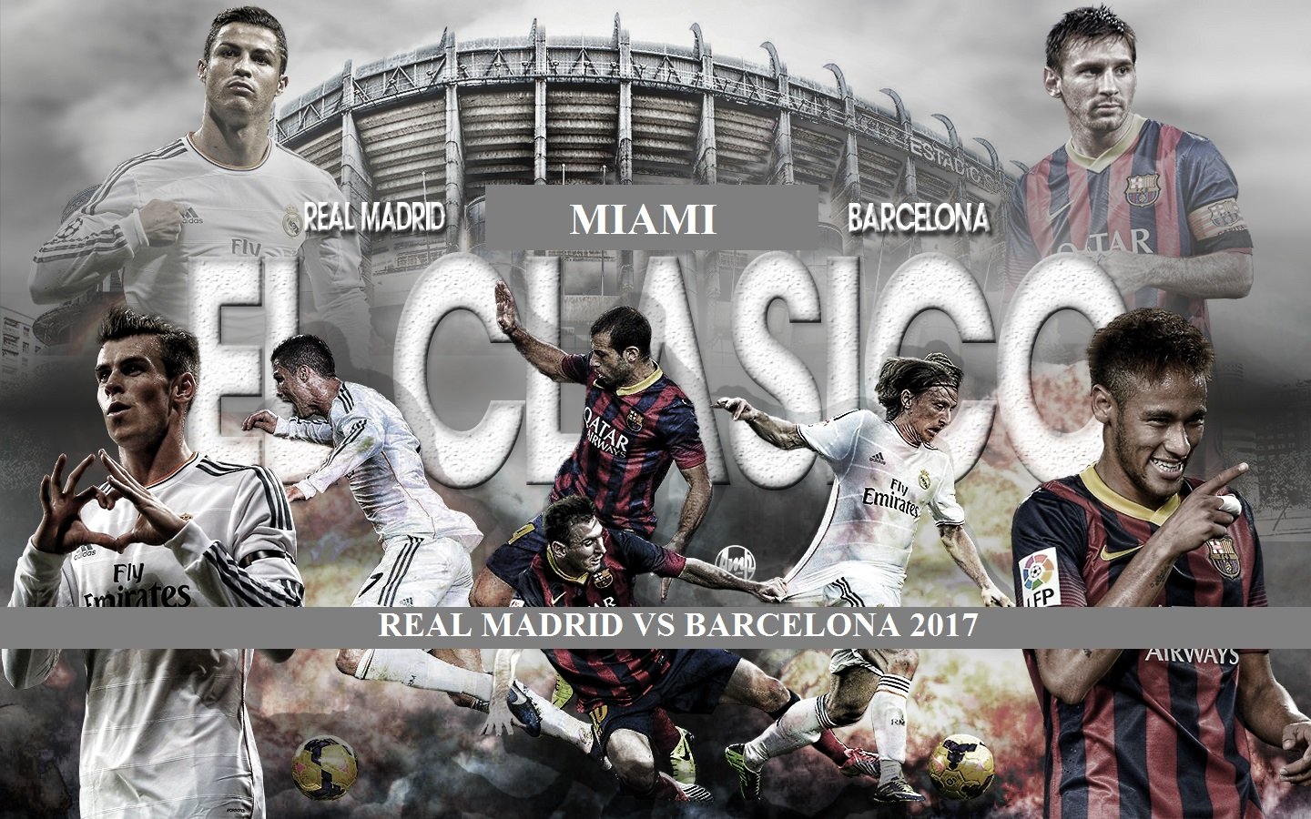 Real VS Barca El Classico Miami HD Wallpapers 2017