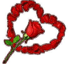 cool Red Rose With Heart Glitter