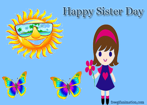 happy sister day 2022 gif