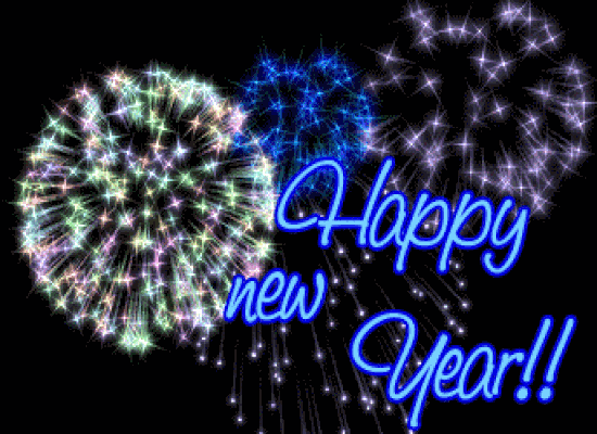 Wishing you a Happy New Year 2024 - Gold Glitter GIF Animation
